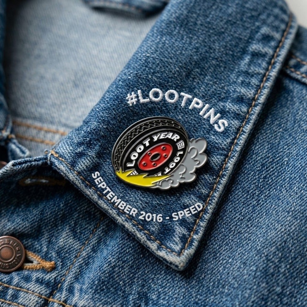 Loot Crate Loot Pins September 2016 Speed Racing Tire Enamel Pin Collectible